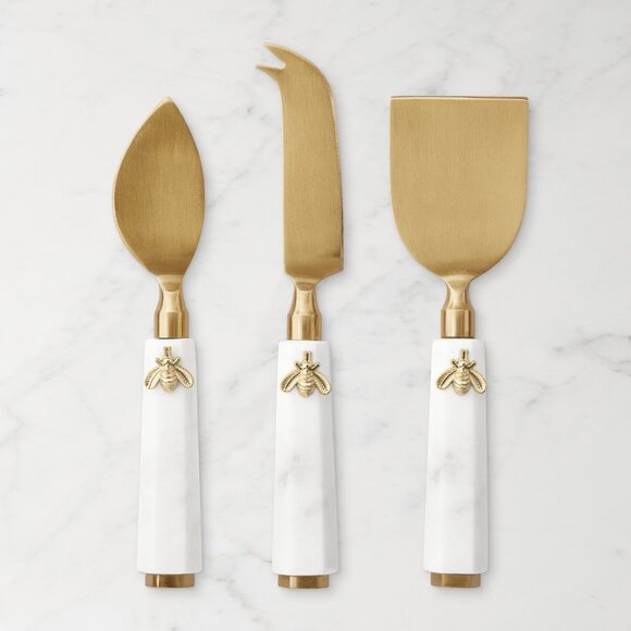 Brand New William Sonoma Honeycomb Marble Cheese Knives, Set of 3, Gift - Picture 4 of 10